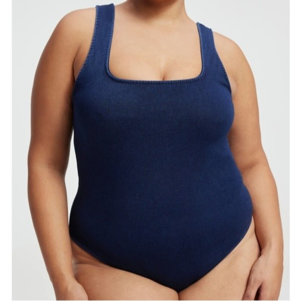 Good American Modern Tank Bodysuit in dark blue Indigo377 size 8-5XL plus